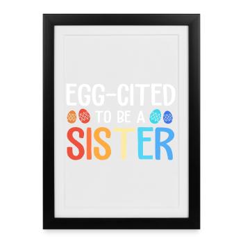 Gender Reveal Pâques Future maman - Affiche encadrée (27 × 37 cm) - noir - Devant
