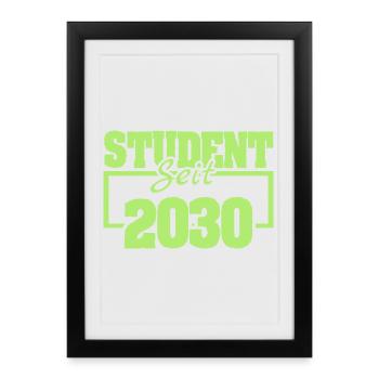 Étudiant 2030 - Affiche encadrée (27 × 37 cm) - noir - Devant