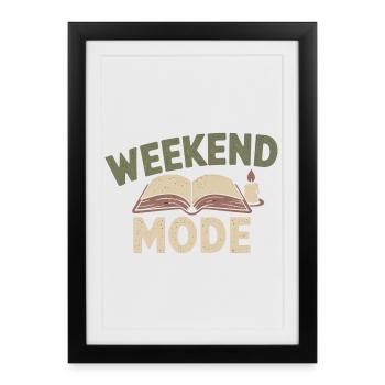 Weekend Fashion – Cozy Book & Candle - Framed poster (27 × 37 cm) - black - Front
