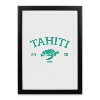 Tahiti - Turtle - French Polynesia - Schildkröte - Framed poster (27 × 37 cm) - black - Front