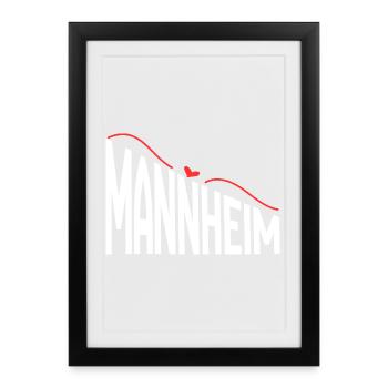 Mannheim - Affiche encadrée (27 × 37 cm) - noir - Devant