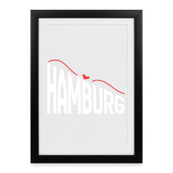 Hamburg - Framed poster (27 × 37 cm) - black - Front