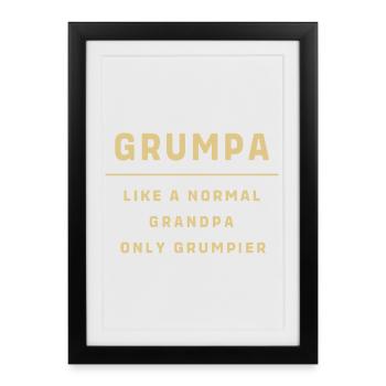 Papy Grand-père Petit-enfant Grand-père Papy - Affiche encadrée (27 × 37 cm) - noir - Devant