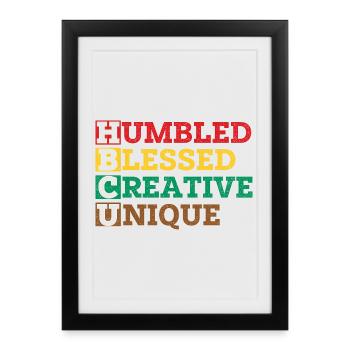 HBCU a humblé la créativité unique et la fierté - Affiche encadrée (27 × 37 cm) - noir - Devant