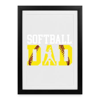 Softball Papa Loud Proud Tenue de Soutien pour le jour de match - Affiche encadrée (27 × 37 cm) - noir - Devant