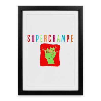 Green fist on multicolored red background - Framed poster (27 × 37 cm) - black - Front