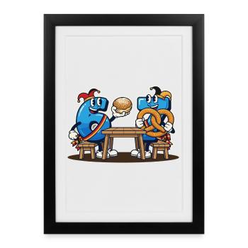 Meme 67 Six Seven 6 7 Italian meme - Framed poster (27 × 37 cm) - black - Front