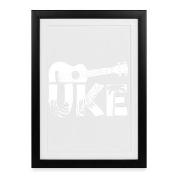 Hawaiian Ukulele Uke Uke - Framed poster (27 × 37 cm) - black - Front