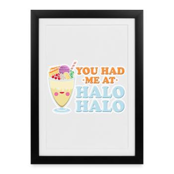 Tu m’as eu à Halo Halo Graphique de dessert philippin - Affiche encadrée (27 × 37 cm) - noir - Devant