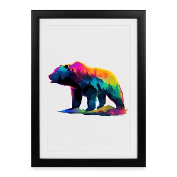 L’ours dans les montagnes - Affiche encadrée (27 × 37 cm) - noir - Devant