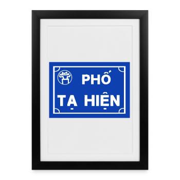rue ta Hien rue Bière - Affiche encadrée (27 × 37 cm) - noir - Devant