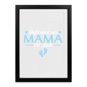 Promoted to Mom 2026 Baby Shower - Framed poster (27 × 37 cm) - black - Front