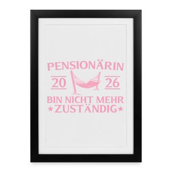 Retraité retraite 2026 Fonctionnaire d’adieu - Affiche encadrée (27 × 37 cm) - noir - Devant