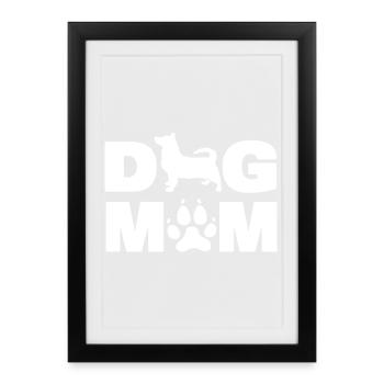 Silhouette de la mère de chien suédoise de Vallhund - Affiche encadrée (27 × 37 cm) - noir - Devant