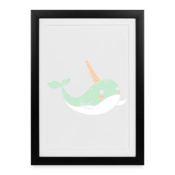 narval - Affiche encadrée (27 × 37 cm) - noir - Devant