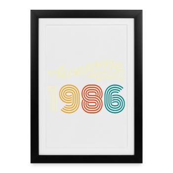 Génial depuis le logo rétro de 1986 - Affiche encadrée (27 × 37 cm) - noir - Devant