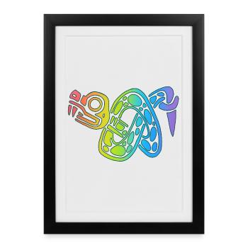 Multicolor snake knot - Framed poster (27 × 37 cm) - black - Front