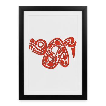 Red Snake Knot - Framed poster (27 × 37 cm) - black - Front