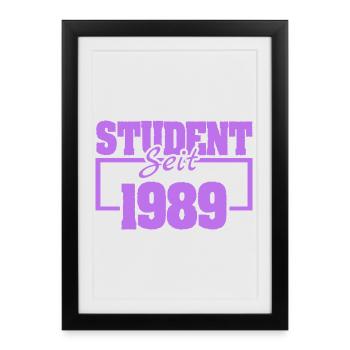 Étudiant 1989 - Affiche encadrée (27 × 37 cm) - noir - Devant