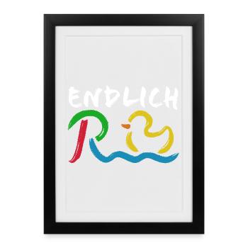 Finally Pension - Retirement - Pension - Framed poster (27 × 37 cm) - black - Front