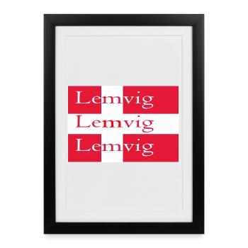 Drapeau Lemvig - Affiche encadrée (27 × 37 cm) - noir - Devant