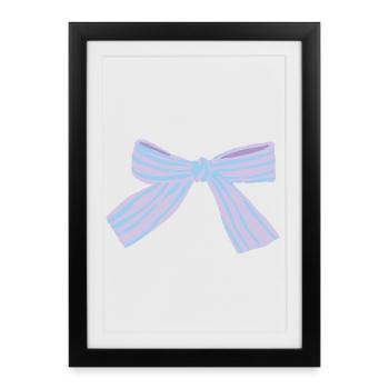 Pastel Bow Blue-Purple - Framed poster (27 × 37 cm) - black - Front