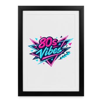 Ambiances 80 Neon Retro - Affiche encadrée (27 × 37 cm) - noir - Devant