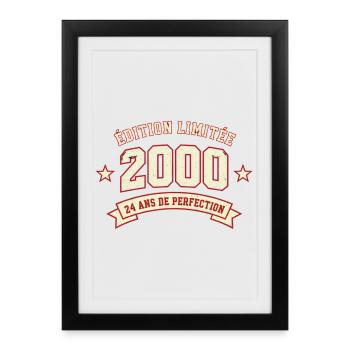 Édition limitée 2000 - 24 ans de perfection - Affiche encadrée (27 × 37 cm) - noir - Devant