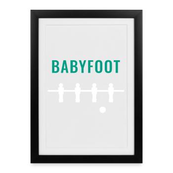 Green Foosball - Framed poster (27 × 37 cm) - black - Front