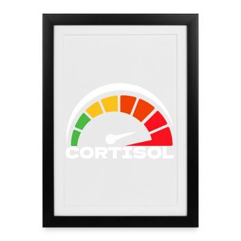 Funny Low cortisol Hilarious Stress Free Cortisol - Affiche encadrée (27 × 37 cm) - noir - Devant