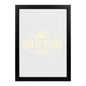 Tournée Hors du Bureau Strandwaves - Affiche encadrée (27 × 37 cm) - noir - Devant