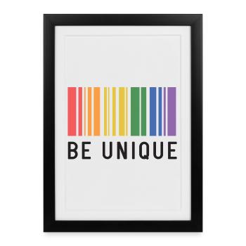 LGBT Pride Month - Be Unique - Framed poster (27 × 37 cm) - black - Front