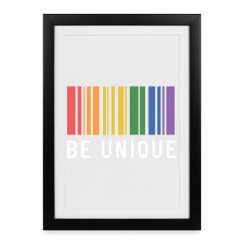 LGBT Pride Month - Be Unique - Framed poster (27 × 37 cm) - black - Front