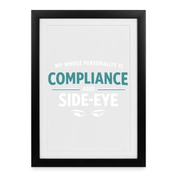 Respecter les règles avec un regard de coin | Humour du conseiller fiscal - Affiche encadrée (27 × 37 cm) - noir - Devant