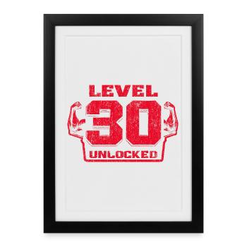 Cadeau d’anniversaire de bodybuilding pour hommes - Affiche encadrée (27 × 37 cm) - noir - Devant
