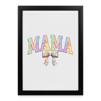 Mama Mom Vie Maman Fleur Maman Baseball Mama - Affiche encadrée (27 × 37 cm) - noir - Devant