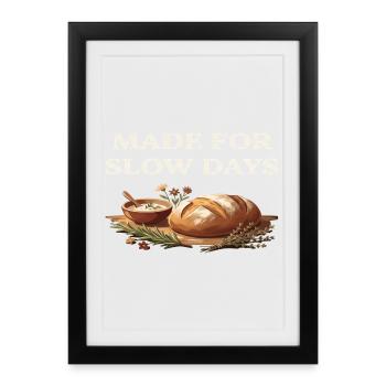 Slow Days Bread Herb Comfort Cottagecore Farm - Framed poster (27 × 37 cm) - black - Front