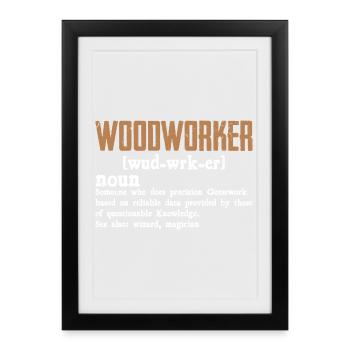 Woodworker Definition Gift Artisan - Framed poster (27 × 37 cm) - black - Front