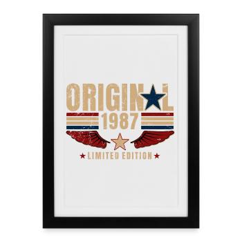 Cadeau du 39e anniversaire Millésime original 1987 - Affiche encadrée (27 × 37 cm) - noir - Devant