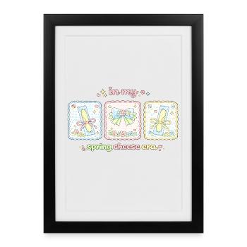 In My Spring Cheese Era Kawaii Pastel Coquette - Affiche encadrée (27 × 37 cm) - noir - Devant