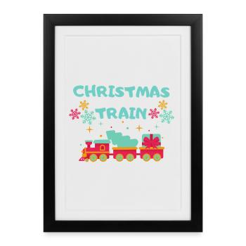 Christmas Train - Framed poster (27 × 37 cm) - black - Front