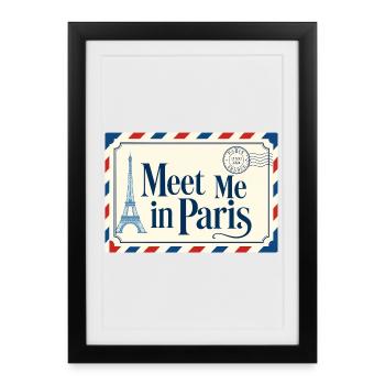 Meet Me in Paris Poster - Framed poster (27 × 37 cm) - black - Front