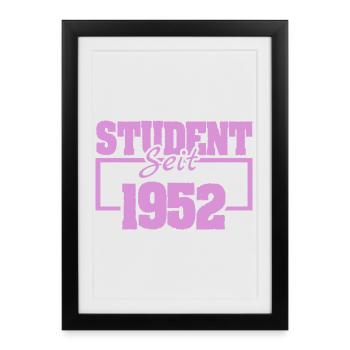 Student Self 1952 Vintage Print - Affiche encadrée (27 × 37 cm) - noir - Devant