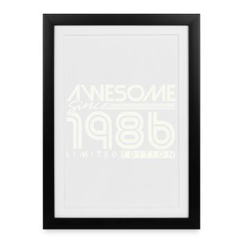 40 ans 40 ans 1986 Vintage Né - Affiche encadrée (27 × 37 cm) - noir - Devant