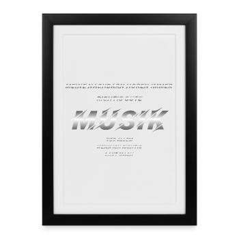 Lustiger Metallic-silberner Schriftzug für Metal - Gerahmtes Poster (27 × 37 cm) - Schwarz - Vorne