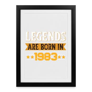 Anniversaire : né en 1983 - Affiche encadrée (27 × 37 cm) - noir - Devant