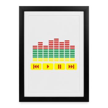 Equalizer DJ music player - Framed poster (27 × 37 cm) - black - Front