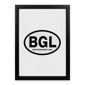 BGL Berchtesgadener Land - Gerahmtes Poster (27 × 37 cm) - Schwarz - Vorne