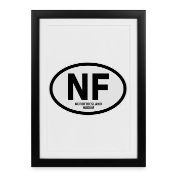 NF Nordfriesland Husum - Gerahmtes Poster (27 × 37 cm) - Schwarz - Vorne