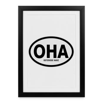 OHA Osterode Harz - Gerahmtes Poster (27 × 37 cm) - Schwarz - Vorne